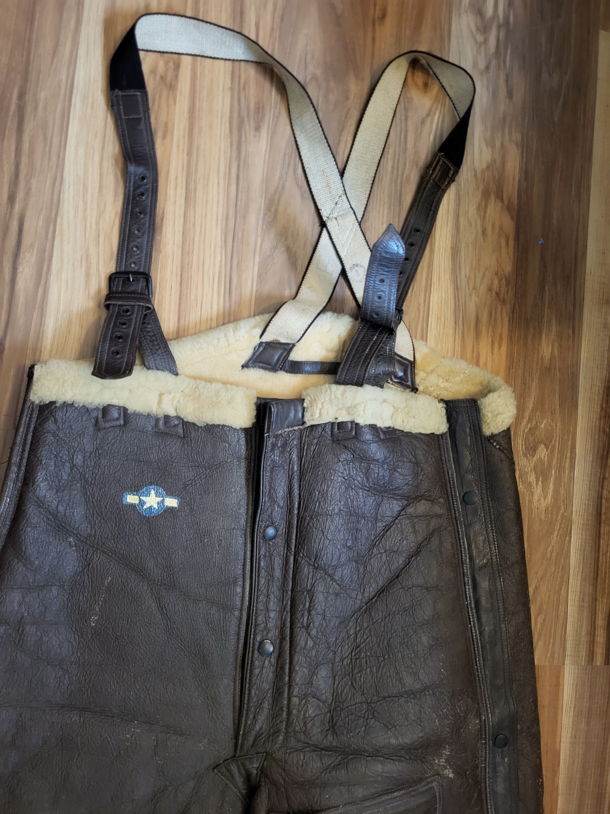 WWII WW2 Sheepskin Leather US AF Army Air Force AN-T-35 Pants & A6 Flight Boots
