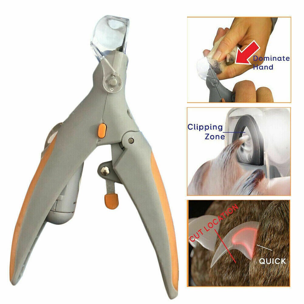 Pet Care Pet Nail Clippers Trimmer with LED Light 5X Magnification for Dogs Cat
