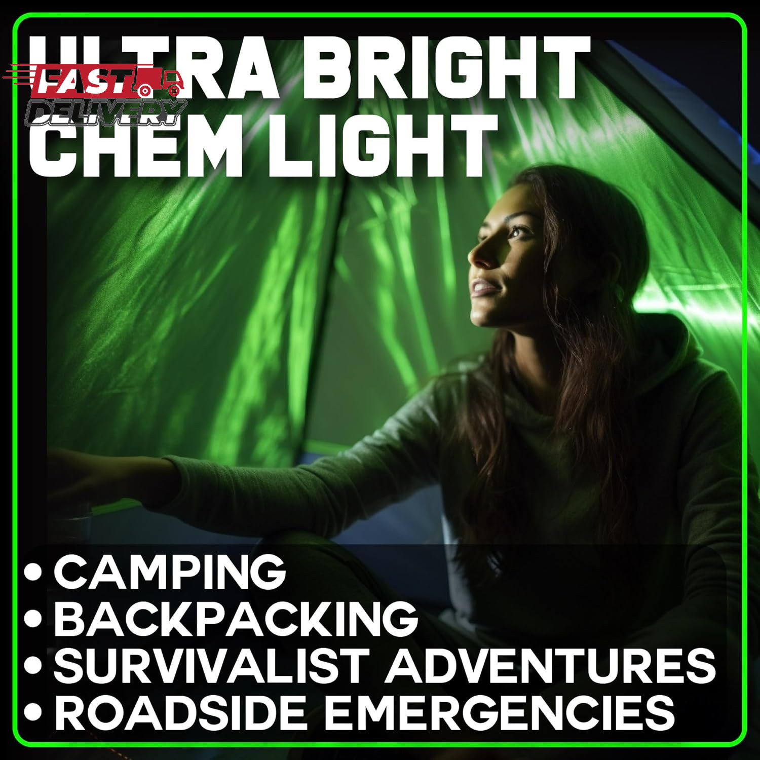 Partysticks Green Glow Sticks Emergency Chem Lights (6", 25 Pack) Military Grade