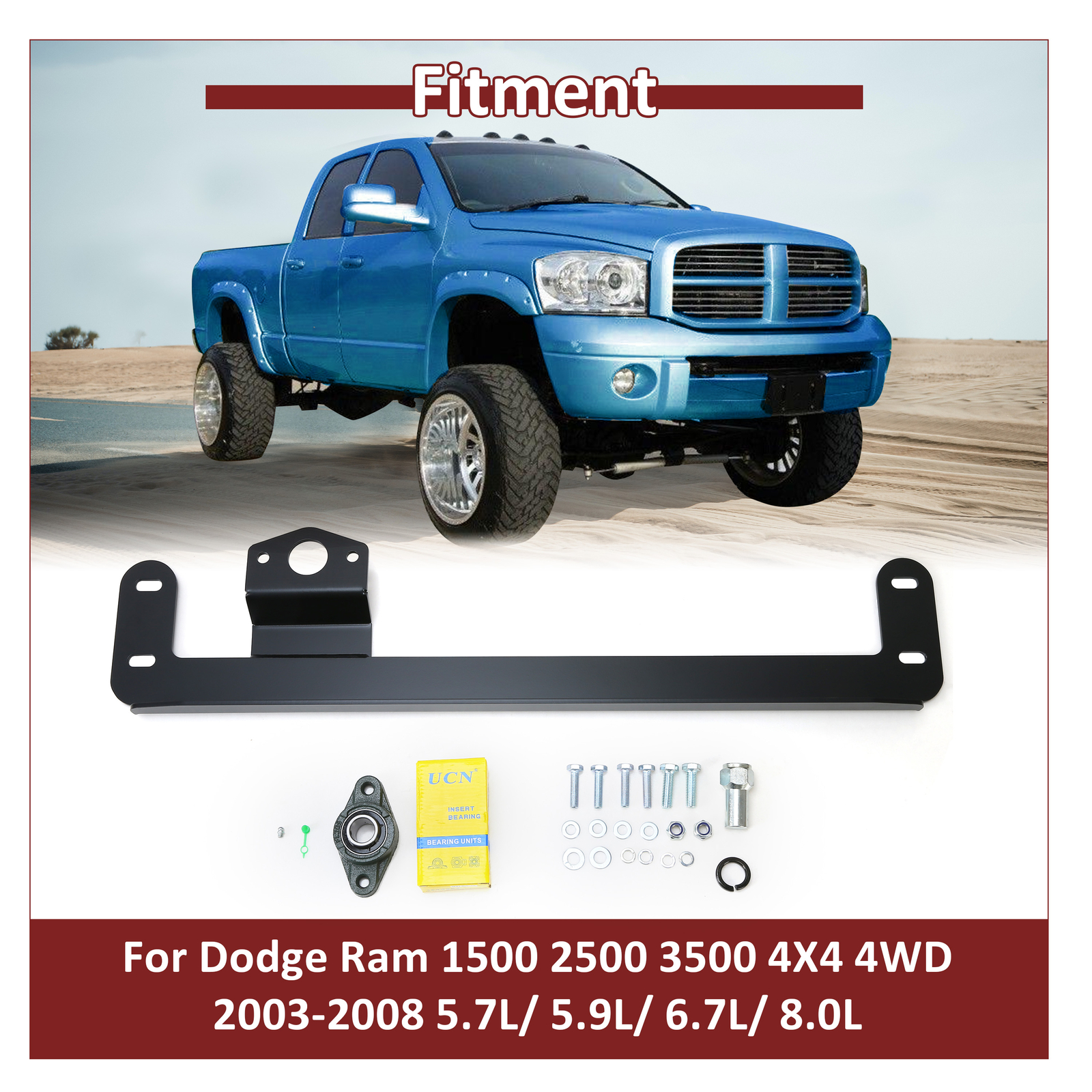 Steering Gear Box Stabilizer Bar Brace For Dodge RAM 2500 RAM 3500 03-08 4WD 4X4