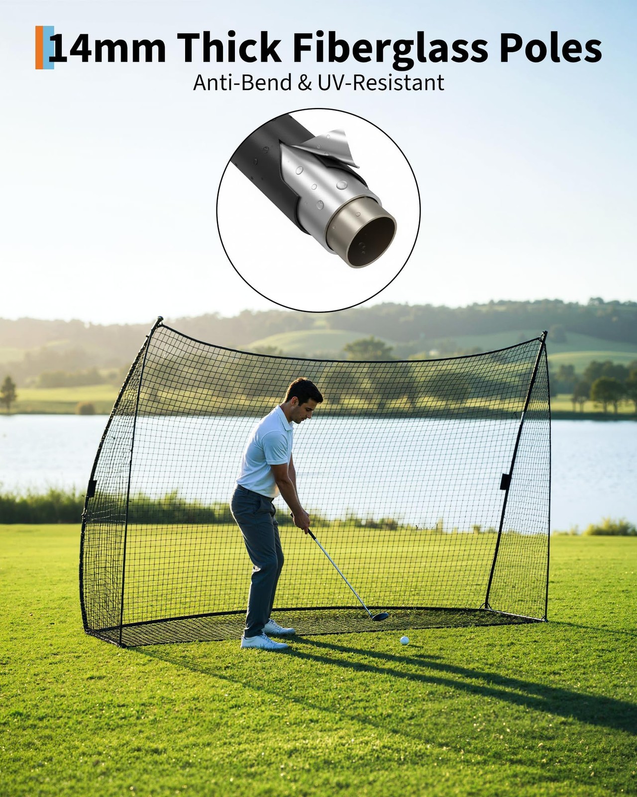 10x7ft Portable Golf Practice Hitting Net Indoor Personal Driving Range Training