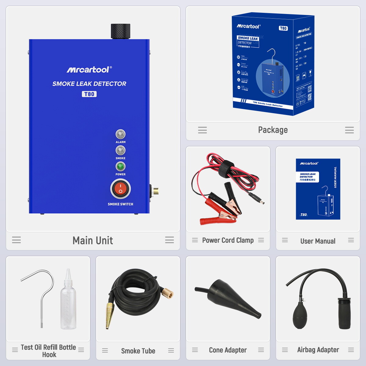 Auto EVAP Smoke Machine Fuel Pipe Systems Leakage Detector Built-in Air Pump