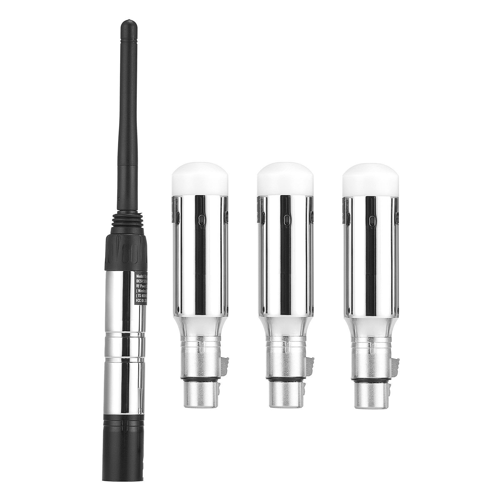 DMX Wireless Receiver Transmitter Rechargeable Battery Stage Light 4 PCs Silver