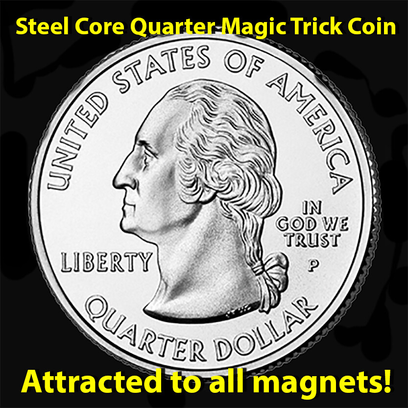 Steel Core Quarter Magic Trick Coin - Coin MAGIC Trick - Real Quarter Coin
