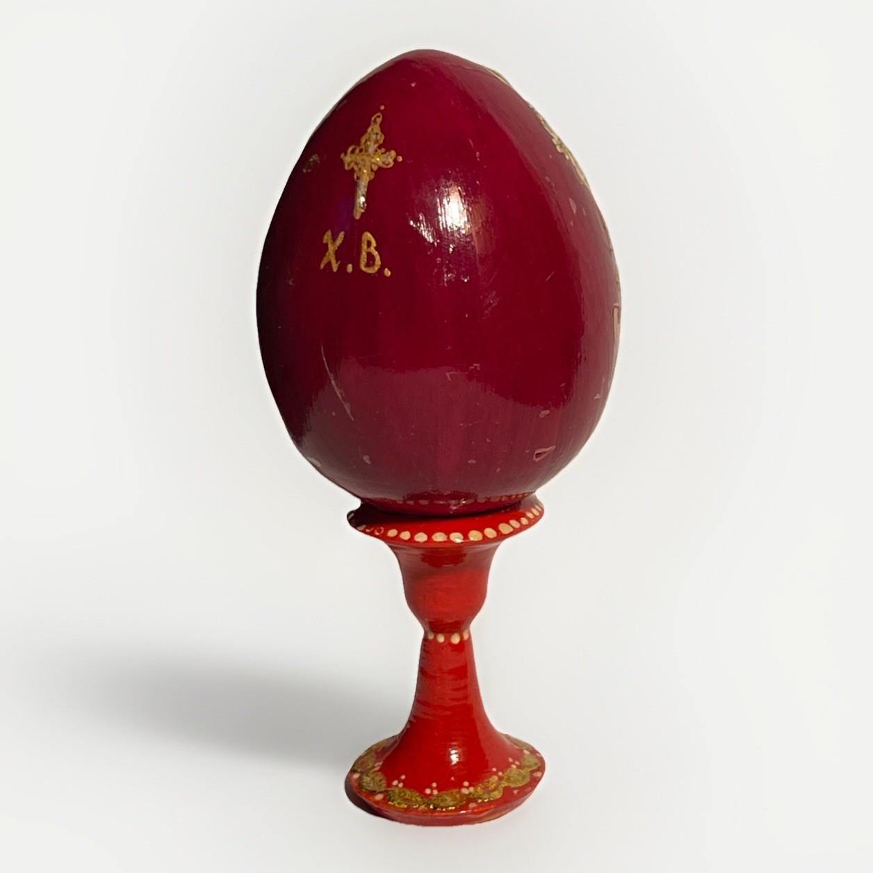 Folk Art Handpainted Wooden Pluto Water Egg French Lick,Indiana