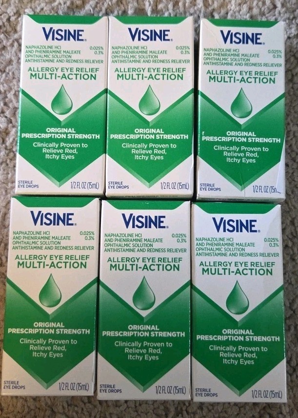 (6) Visine Allergy Eye Relief Multi-Action Antihistamine Redness Reliever Drops