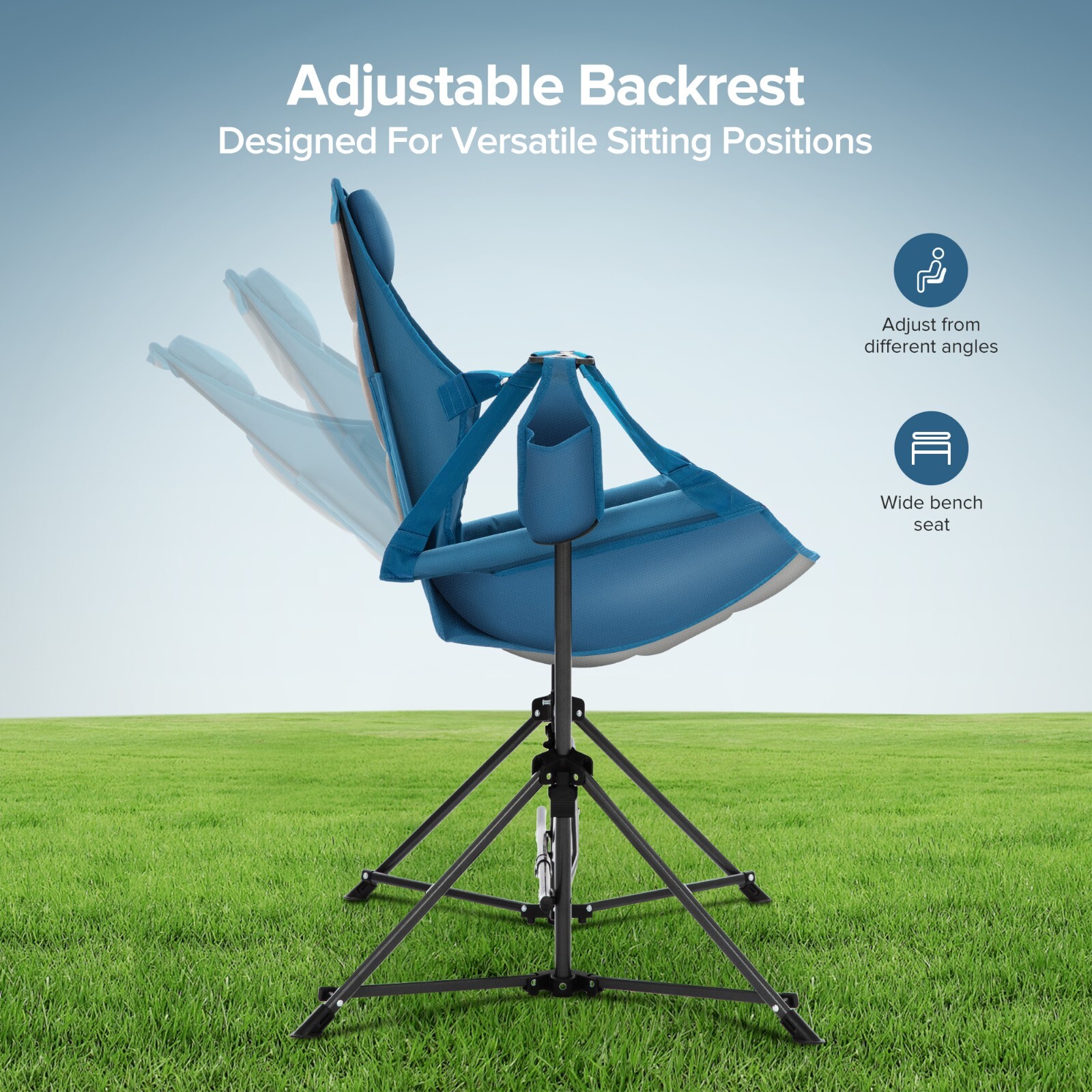 Swinging Hammock Chair Portable Folding Outdoor Camping Swing Chairs w/Carry Bag