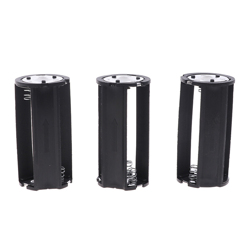 2x 3-AA to D-cell Battery Holder Cylindrical Case For Flashlight Round Circular