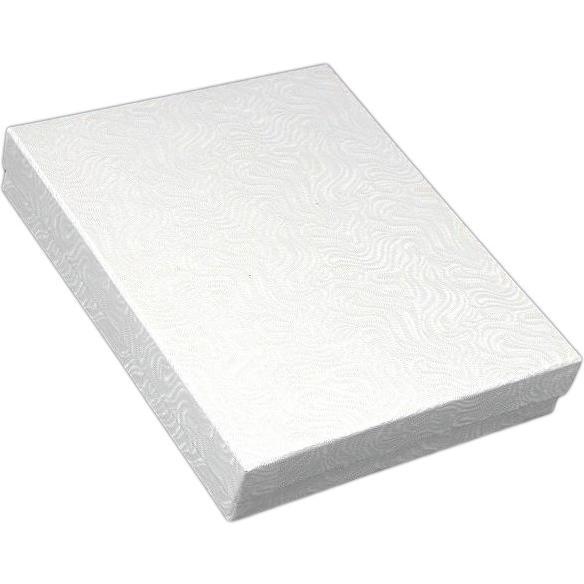 White Swirl Cotton Filled Jewelry Display Gift Box 6 1/8" x 5 1/8"