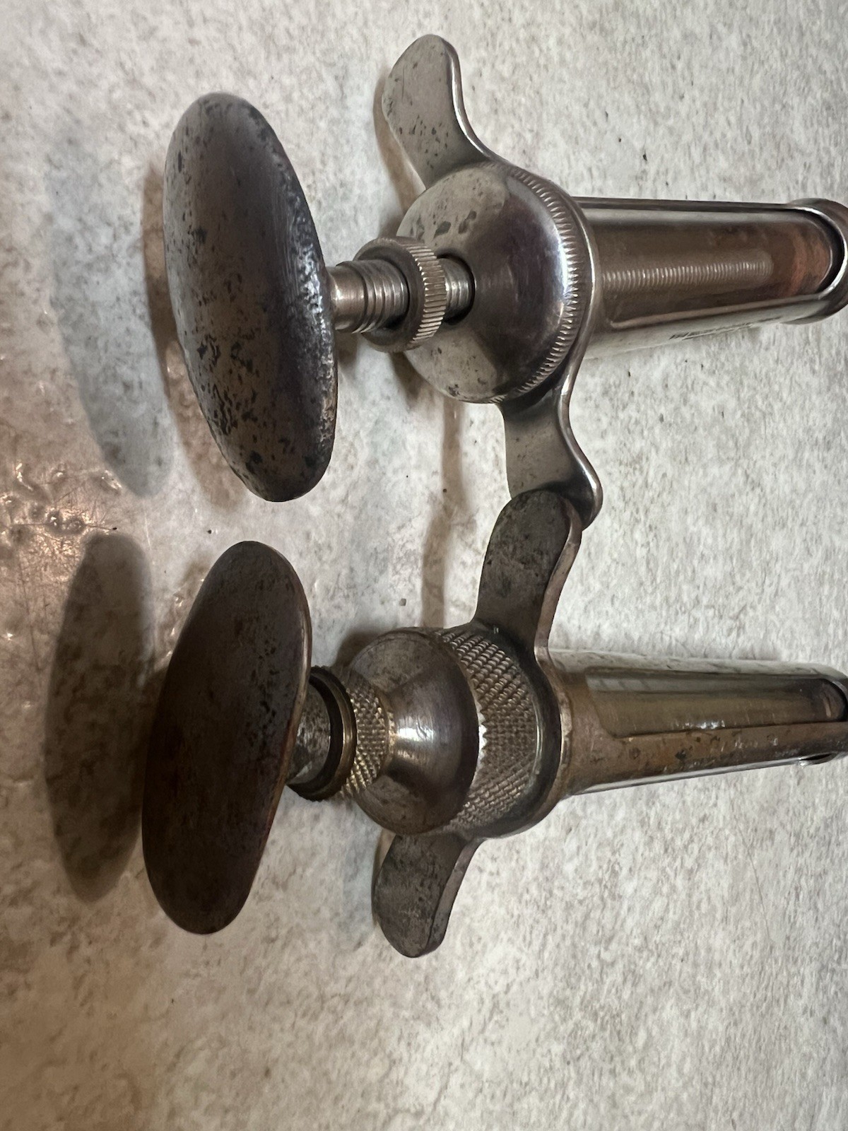 Veterinary Medical Syringes Or Instruments. Antique