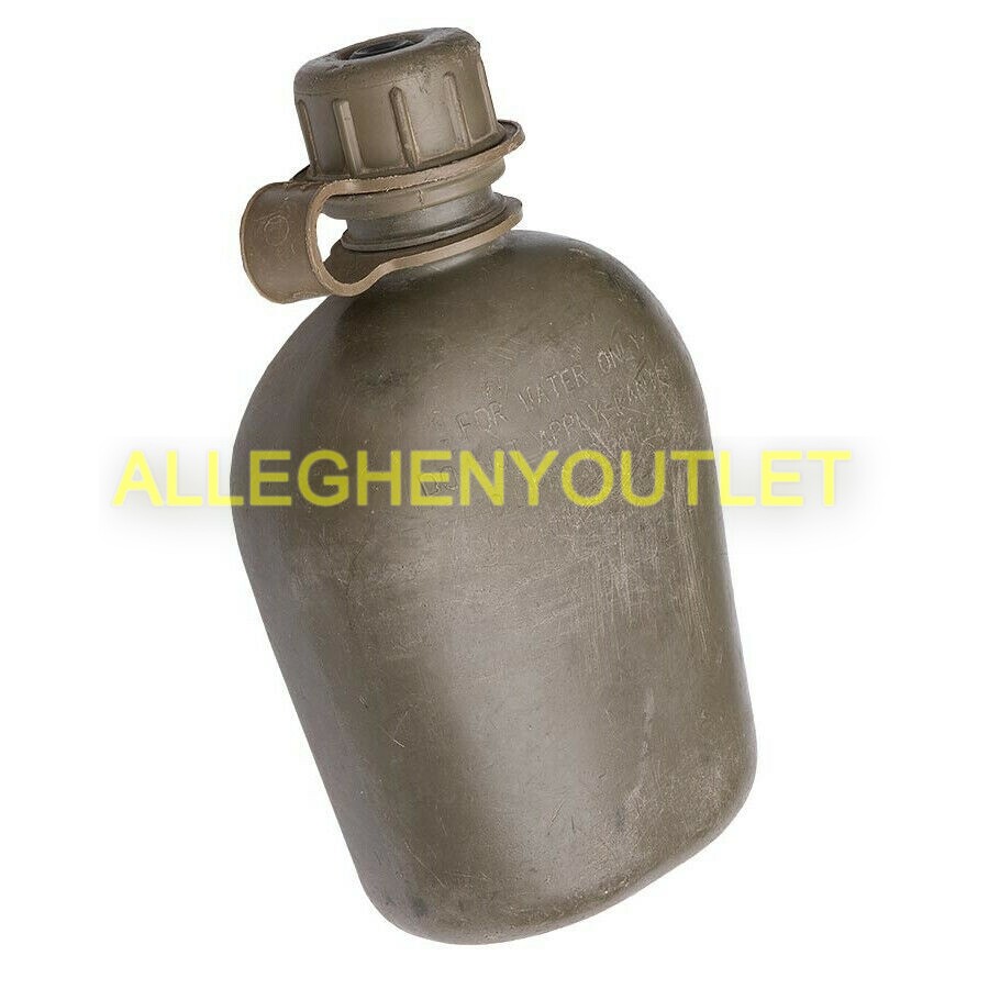 GENUINE USGI MILITARY SURPLUS 1 QUART WATER CANTEEN AND COVER ARMY OD GREEN GC