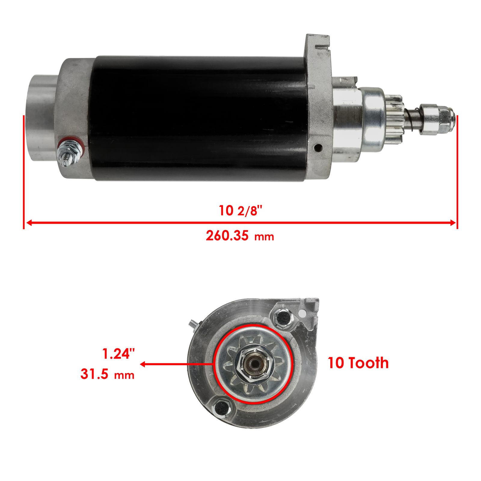 Starter for Mercury 50-57485, 50-65436, 50-66015-2, 50-66015T1, 50-66015
