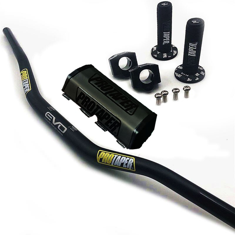 Original "Evo" PRO TAPER Handlebar Fat Bar DIRT BIKE ATV Quad 1 1/8'' GRIPS Pads