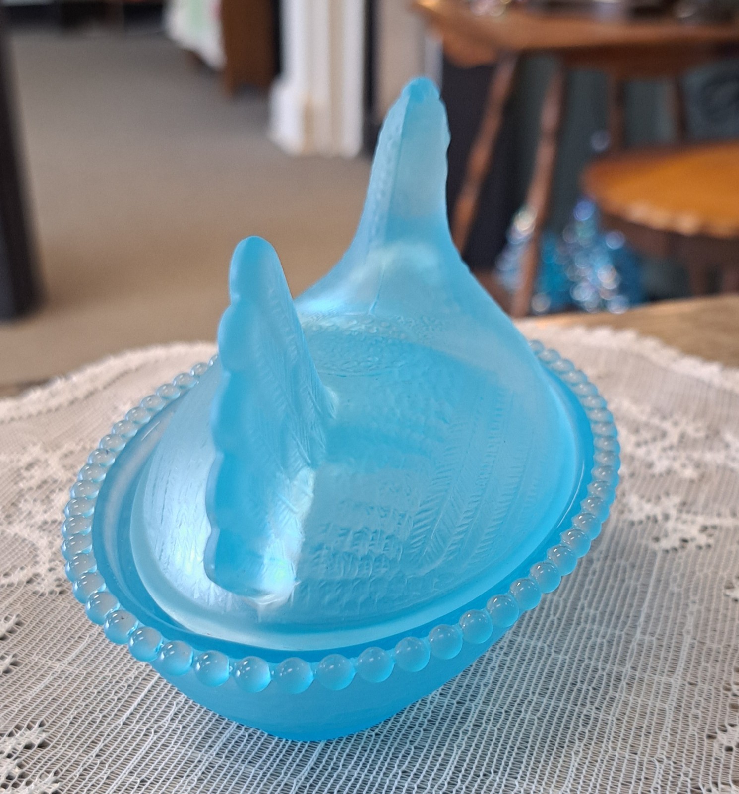 Set Of 6 Hen On Nest, COMPLETE SET OF SATIN ROSE'S CLOSET