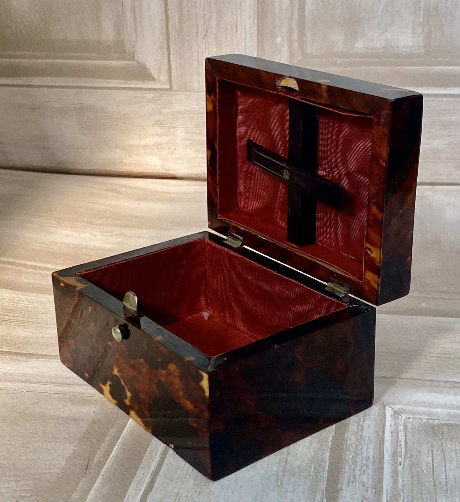 Antique Sterling Silver Tortoise Shell Playing Card Bridge Box - Chester 1894