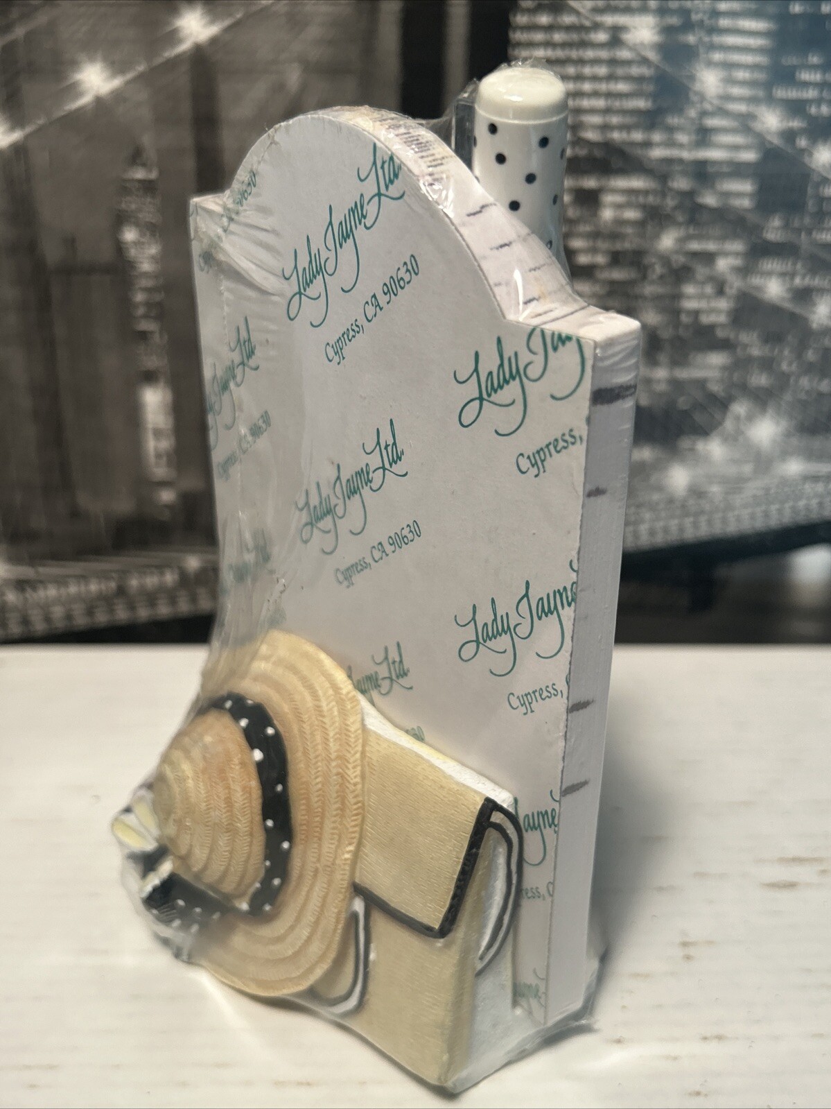 Lady Jayne Ltd Women’s Fashion Notepad & Pen Desktop Holder Set Vtg 90s Sealed