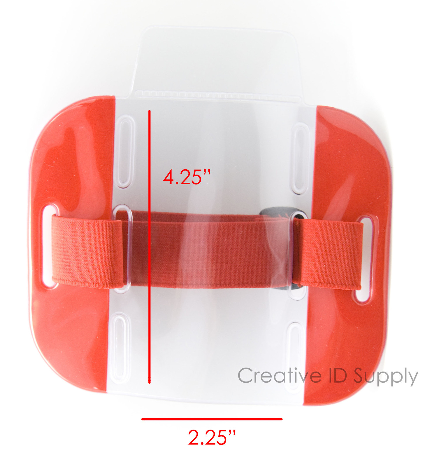 High Quality Reflective Arm Band Photo ID Badge Holder Vertical w/ Elastic Band