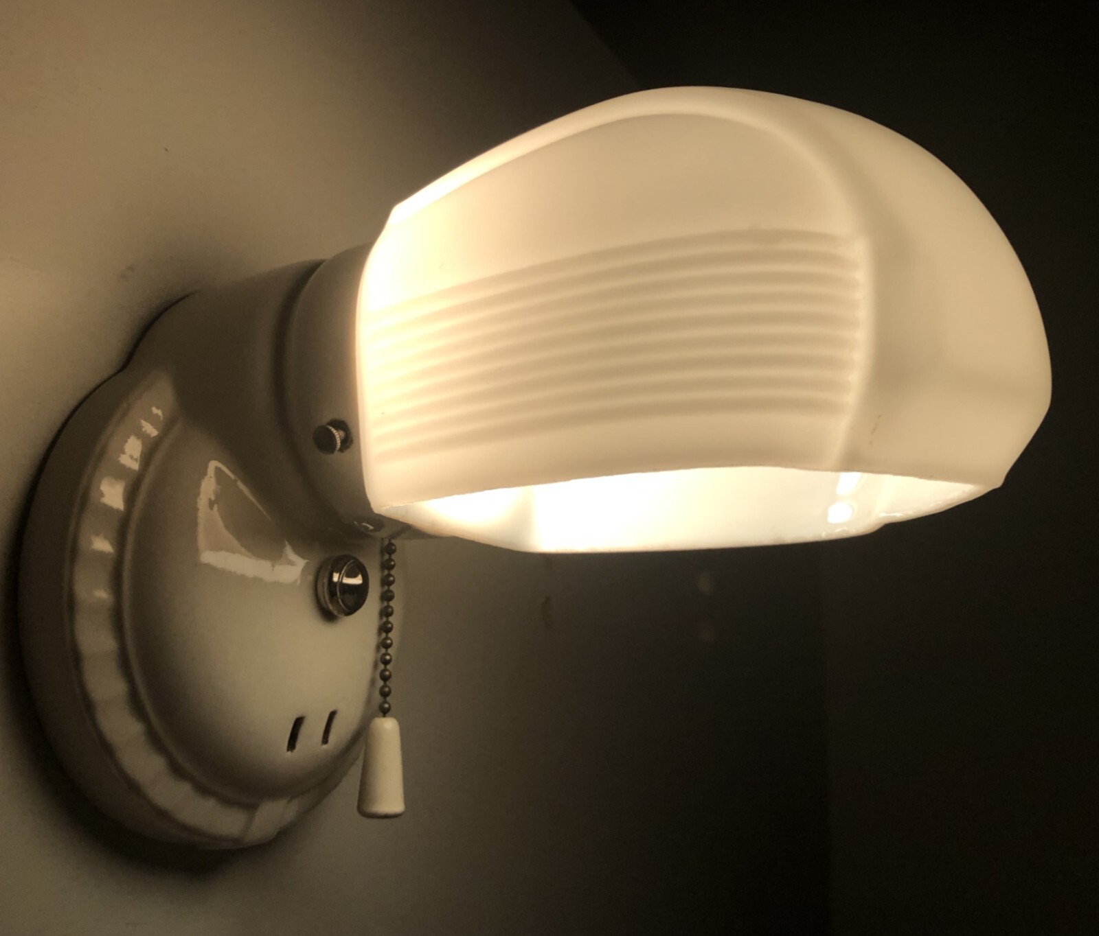 Vtg Porcelain Wall Sconce Pair Antique Ceramic Light Fixture Art Deco USA #i33