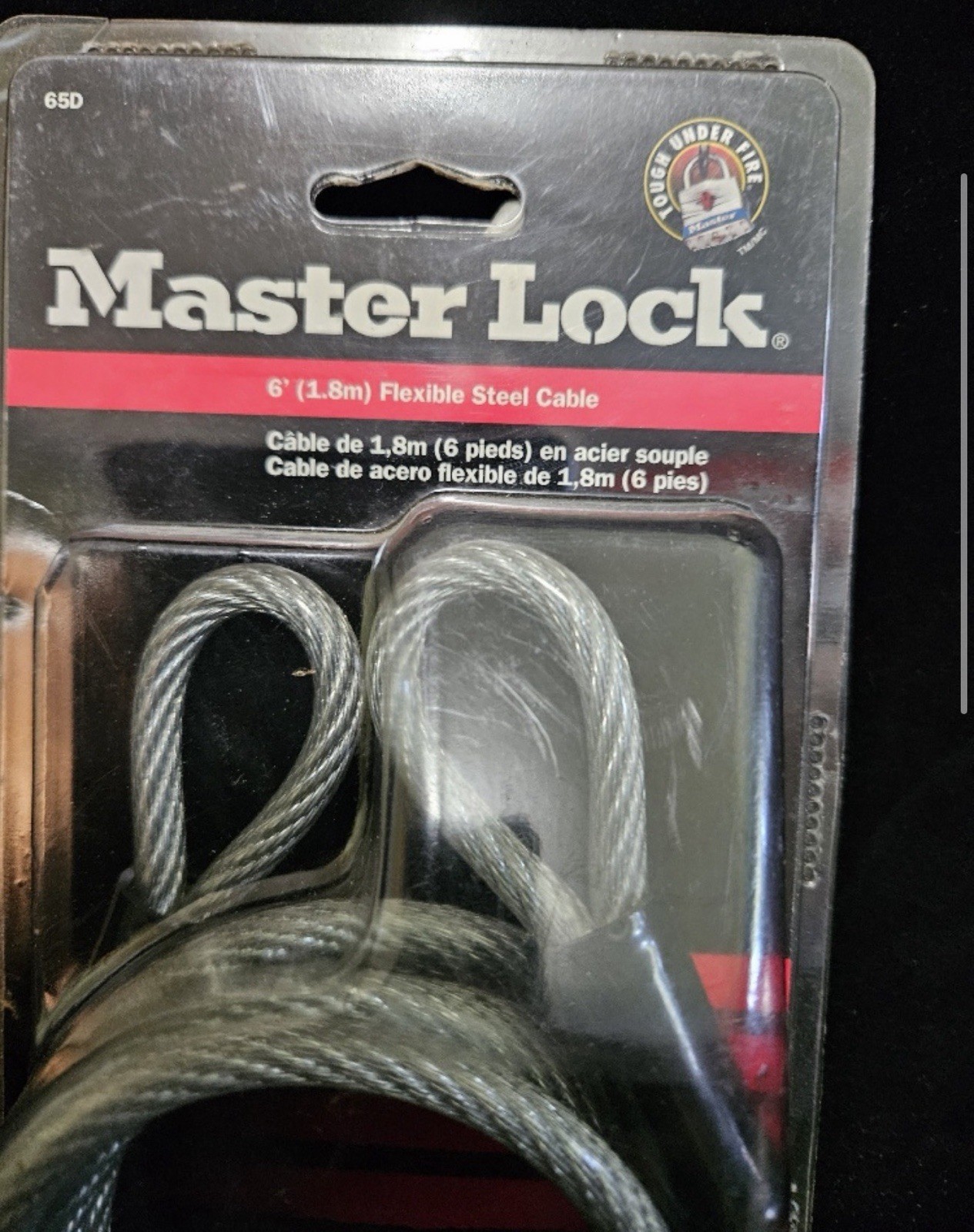 Master Lock 65DPK2 Self-Coiling Steel Cable 1/4 in. x 6 ft. with Looped Ends
