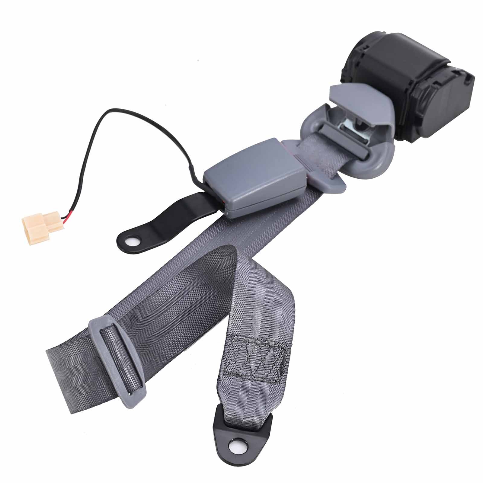 2* Retractable 3 Point Fixed sensor Seat Belt Straps Car Adjustable Belt Gray