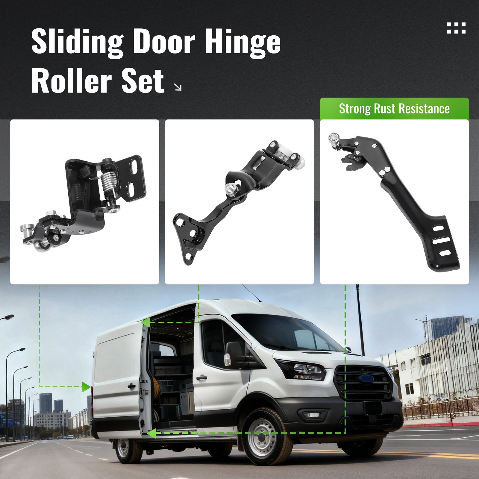 Sliding Door Hinge Roller Set Right Side For Ford Transit 150 250 350 2015-2023