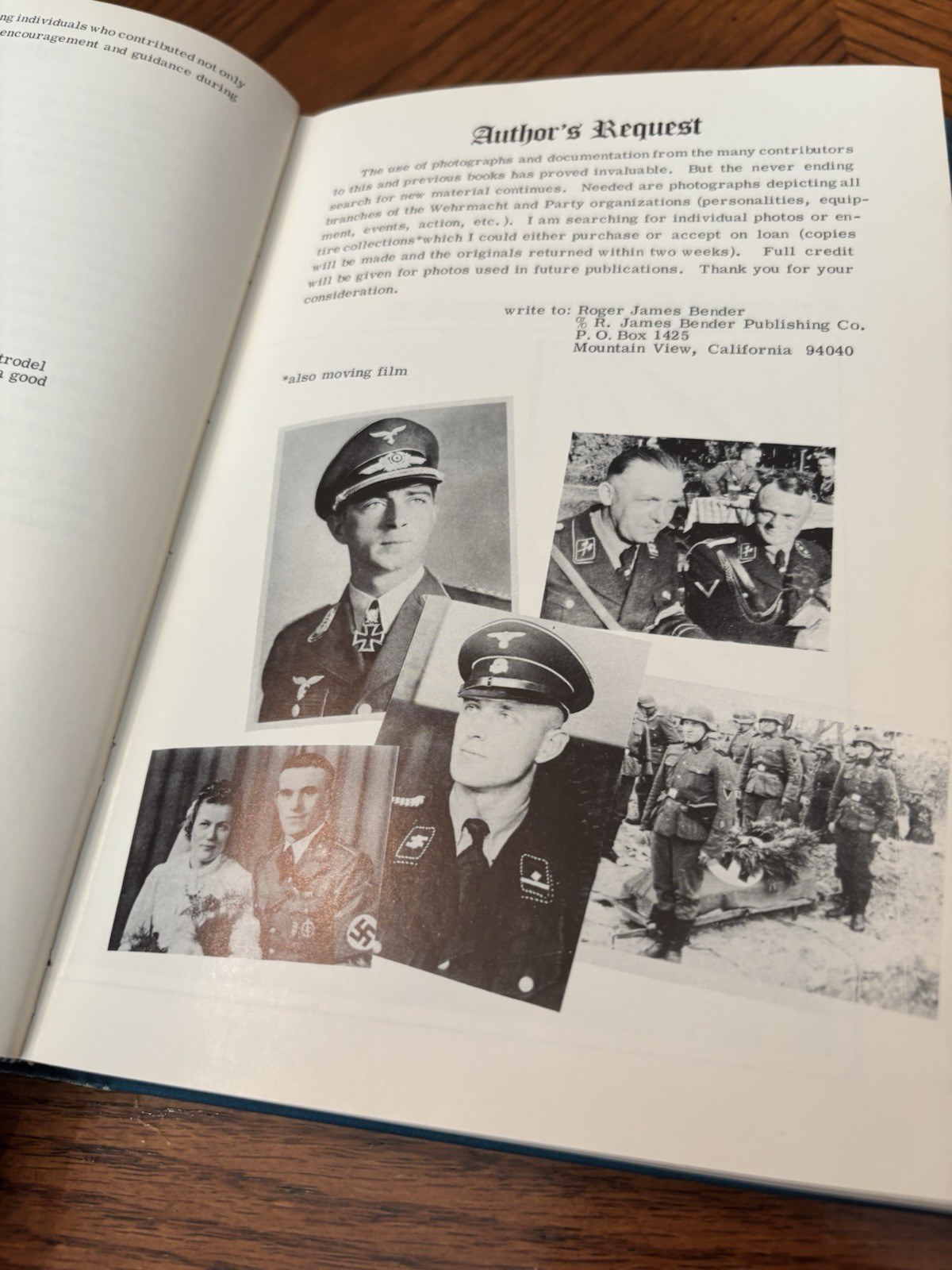 The Luftwaffe: Signed By Roger Bender 1ST EDITION