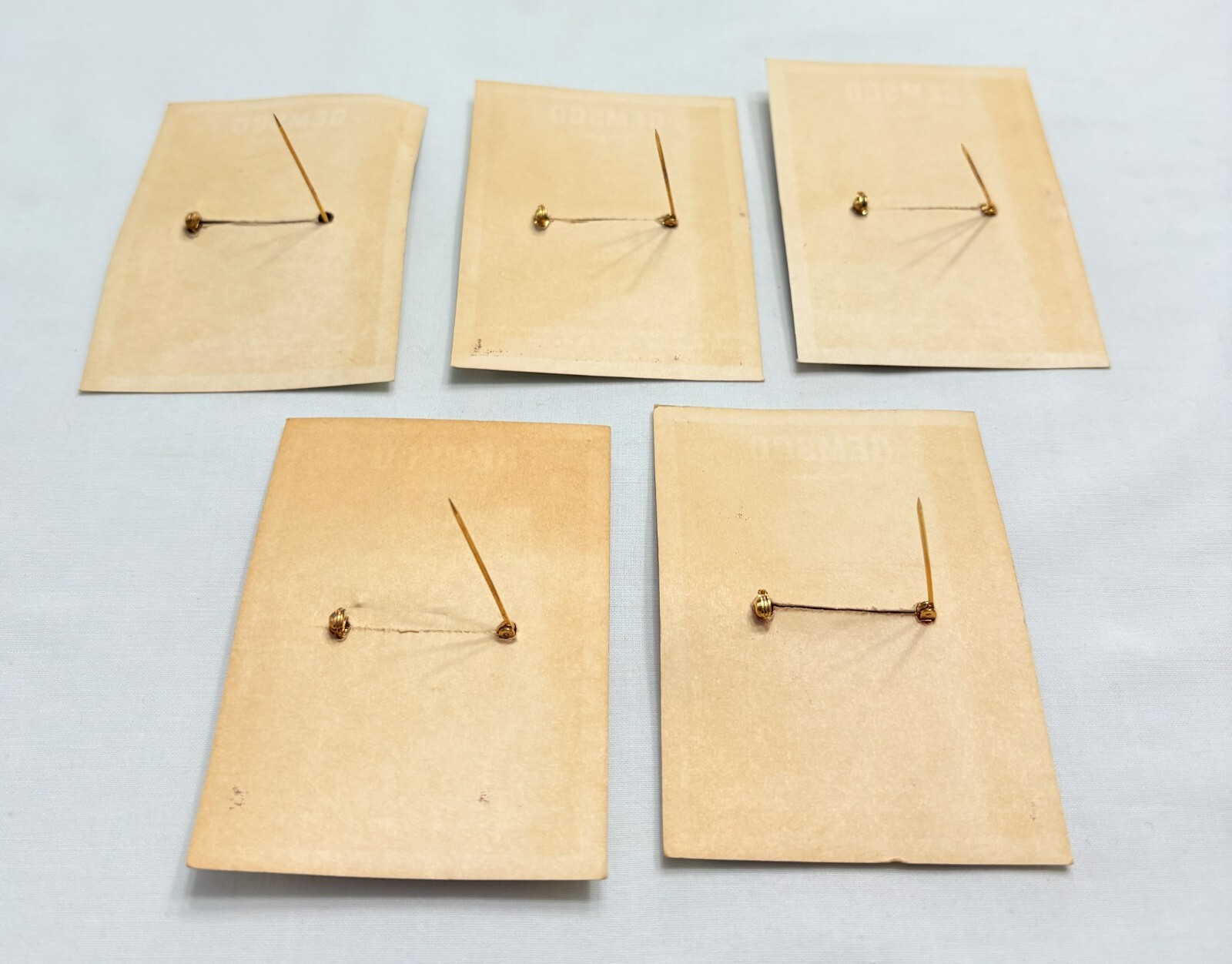 Five Aircraft Carrier Lapel Pins on Original GEMSCO Cards