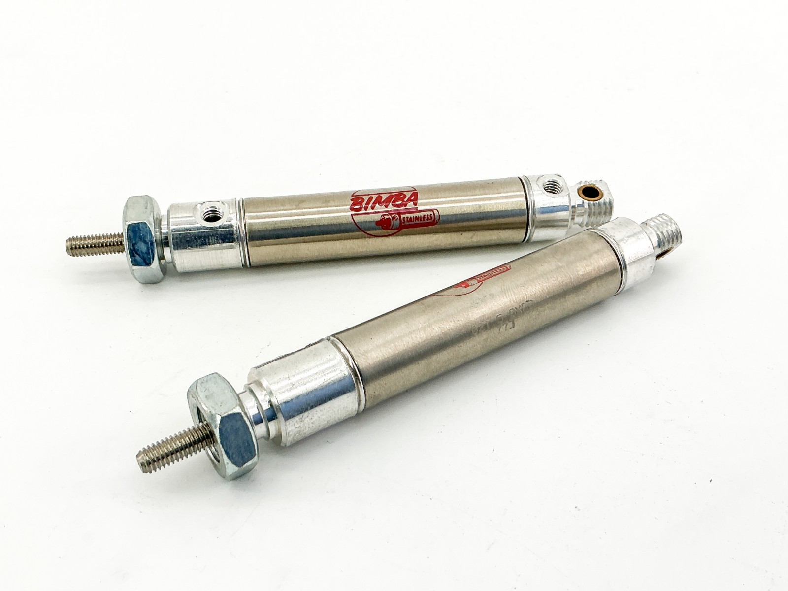 New Lot of 2 Bimba 021 5-DXPB Pneumatic Cylinder Stainless Steel - No Box