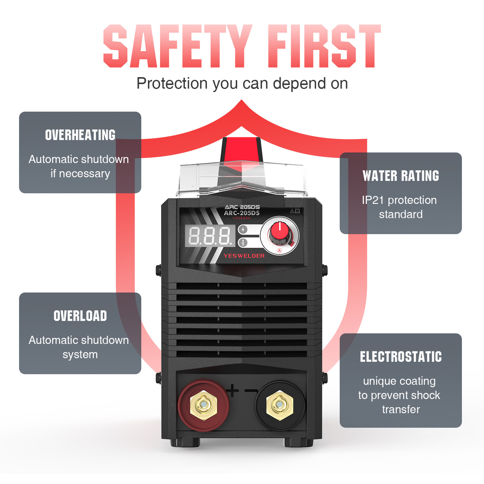 110/220V ARC Welder 205A IGBT DC Inverter MMA ARC Welding Machine