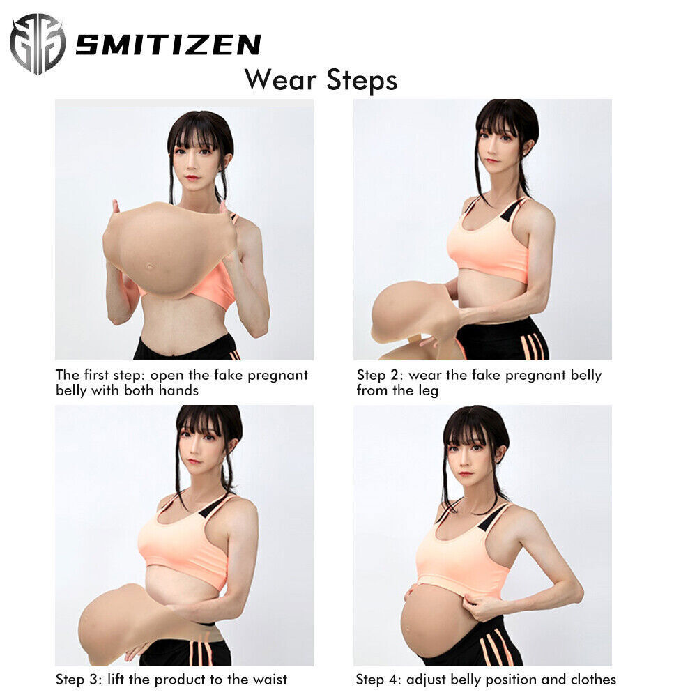 Roanyer Silicone Fake Twins Belly Bump Twins Pregnant Belly For Crossdresser