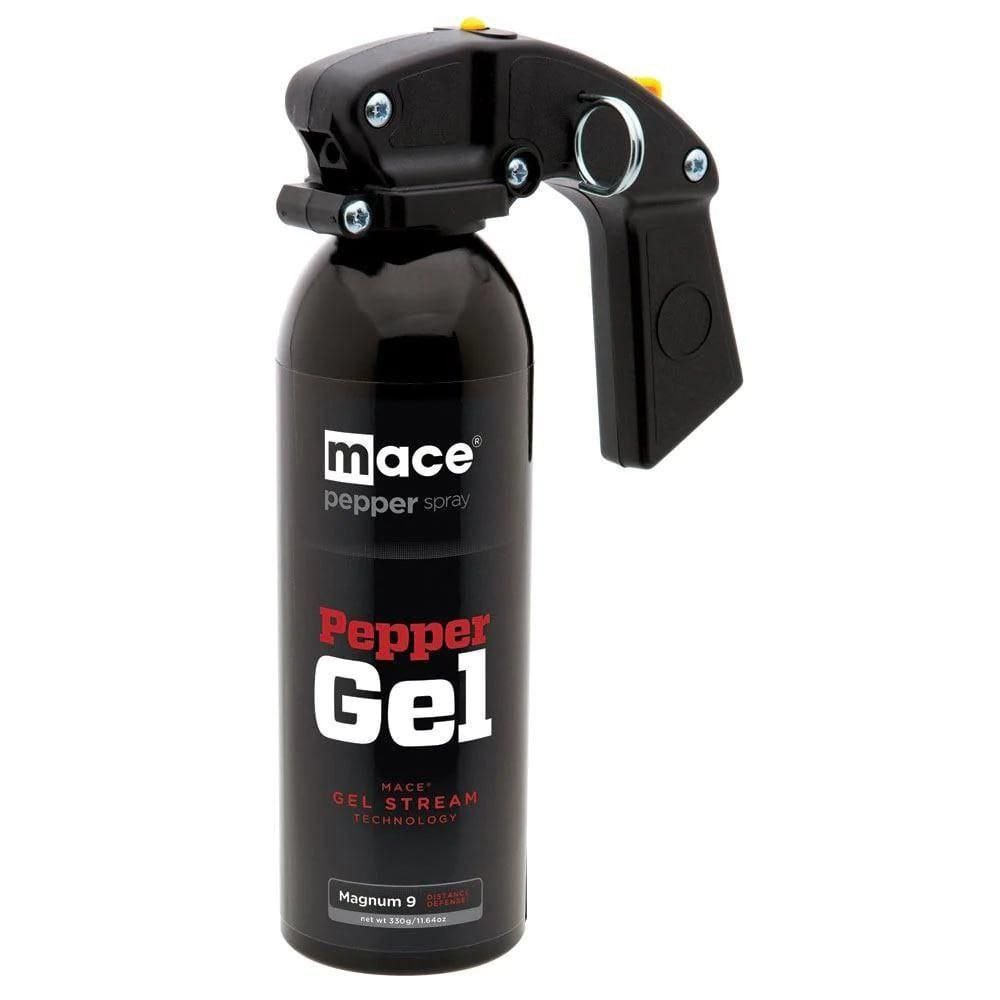 Mace Magnum 9 Pepper Gel Stream 25ft NoWind UV Dye Max Strength Pistol Grip 330g
