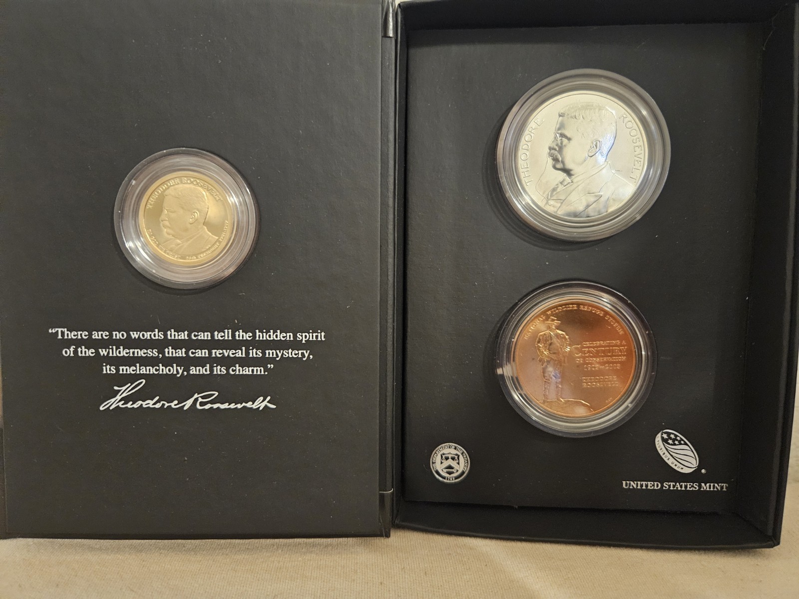 2013 US Mint Coin & Chronicles Set - THEODORE ROOSEVELT w/ .999 SILVER MEDAL