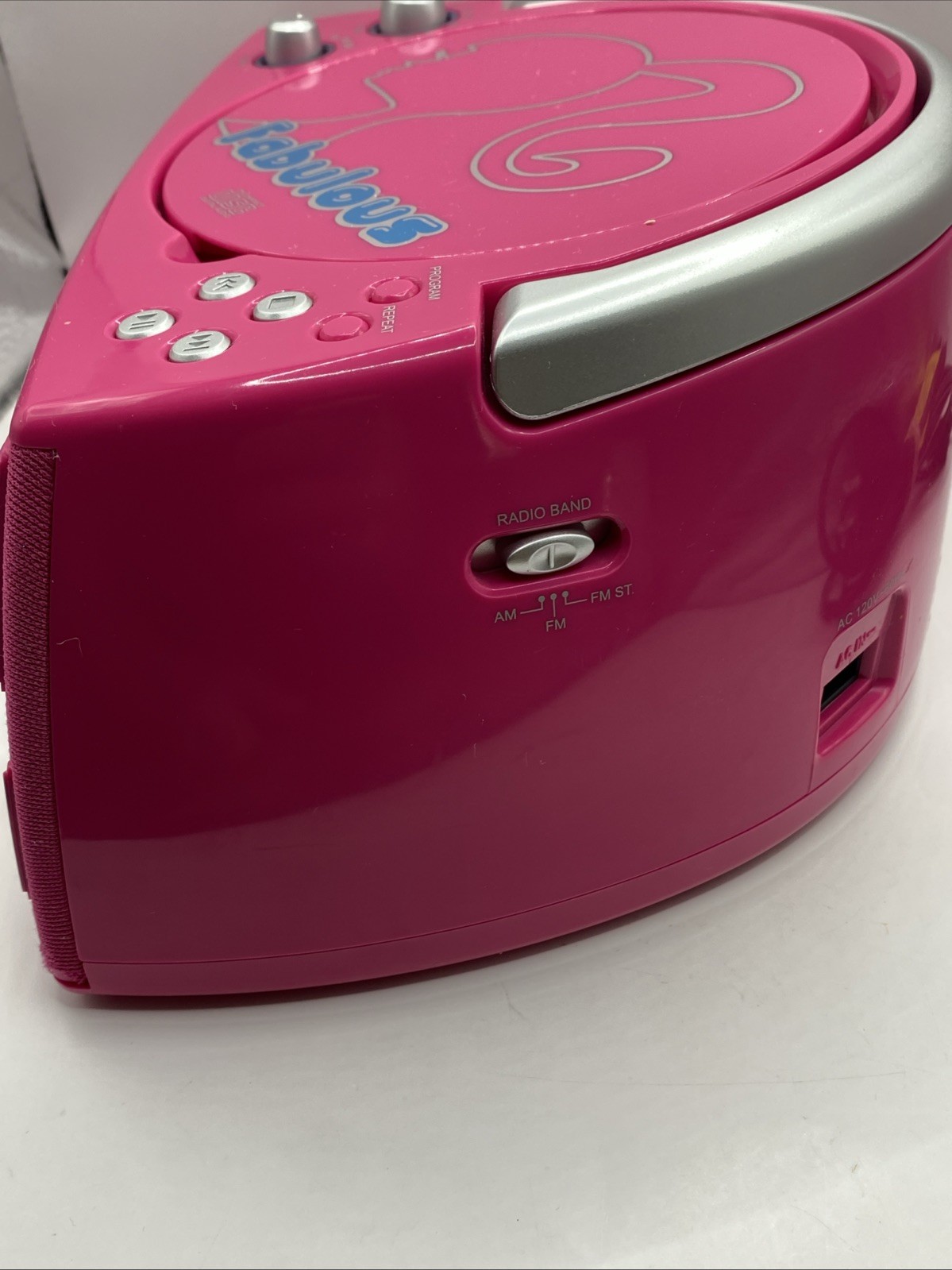 Barbie Glamtastic Boombox CD Player Radio Pink Model BB11045 2011 Works AUX