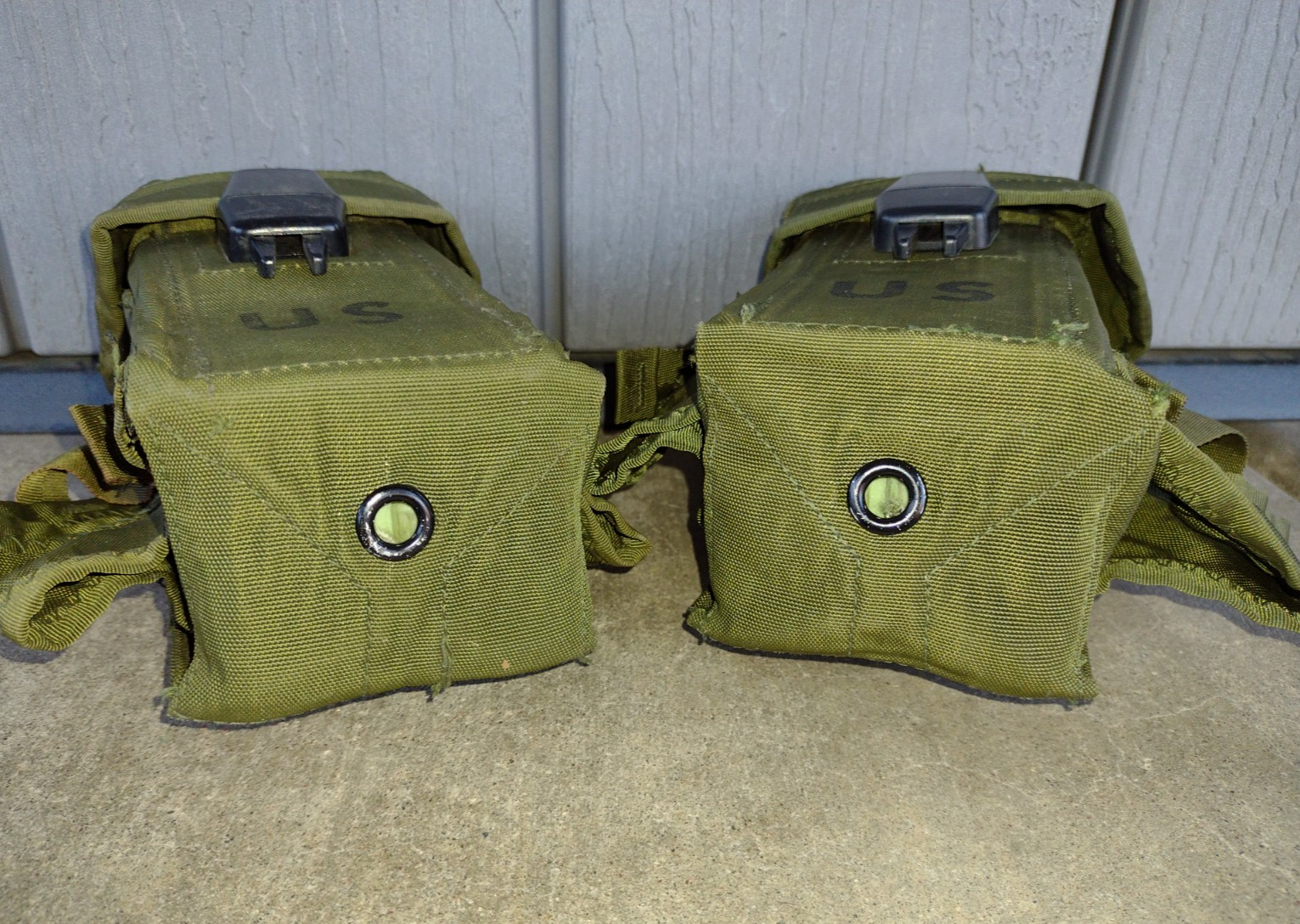 SET OF 2 USGI M1972 MARKED 30rd MAG POUCH LC1 ALICE TRIPLE MAG POUCH 1974 DATED