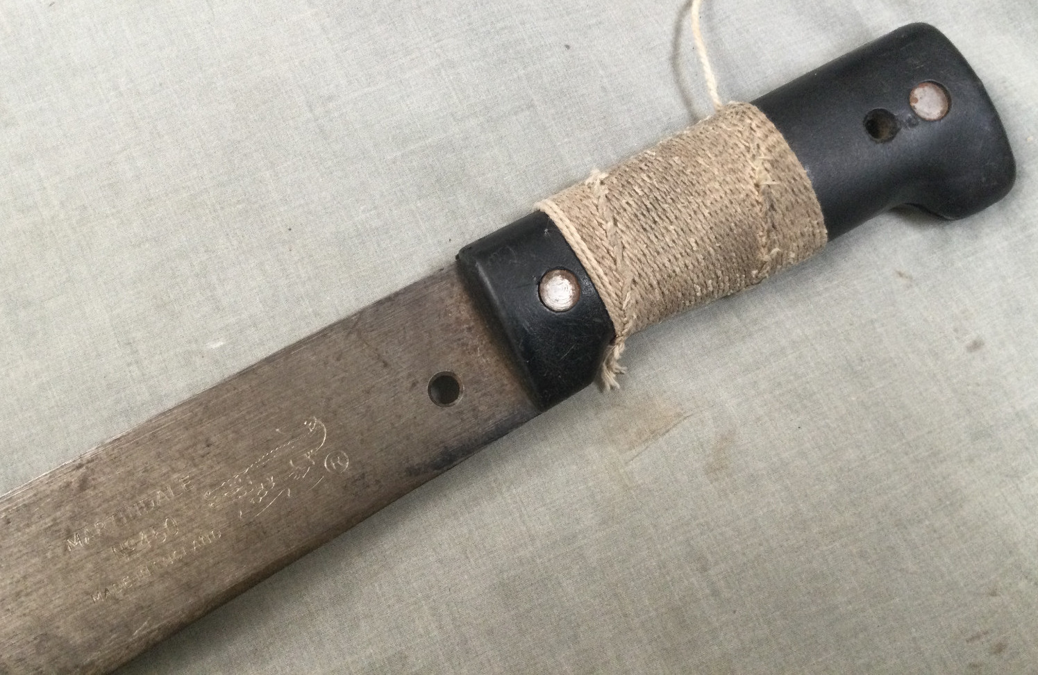 Vintage Machete Martindale 460 MADE IN ENGLAND - 21.5" Blade - Leather Sheath