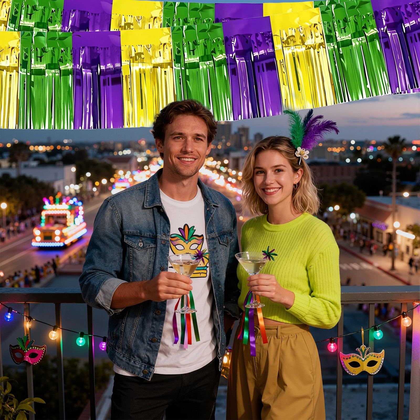 Mardi Gras Decorations 2 Pack Gold Green Purple Streamers | Mardi Gras Party...