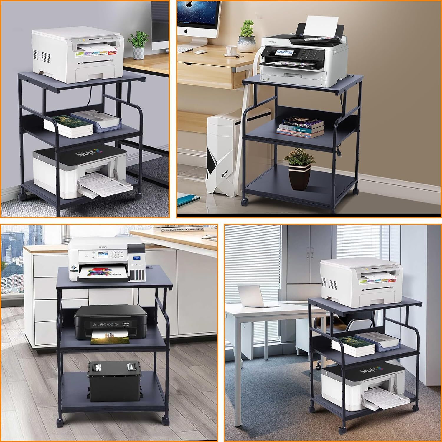 Printer Stand Large Printer Table Printer Stand with Storage Printer Cart