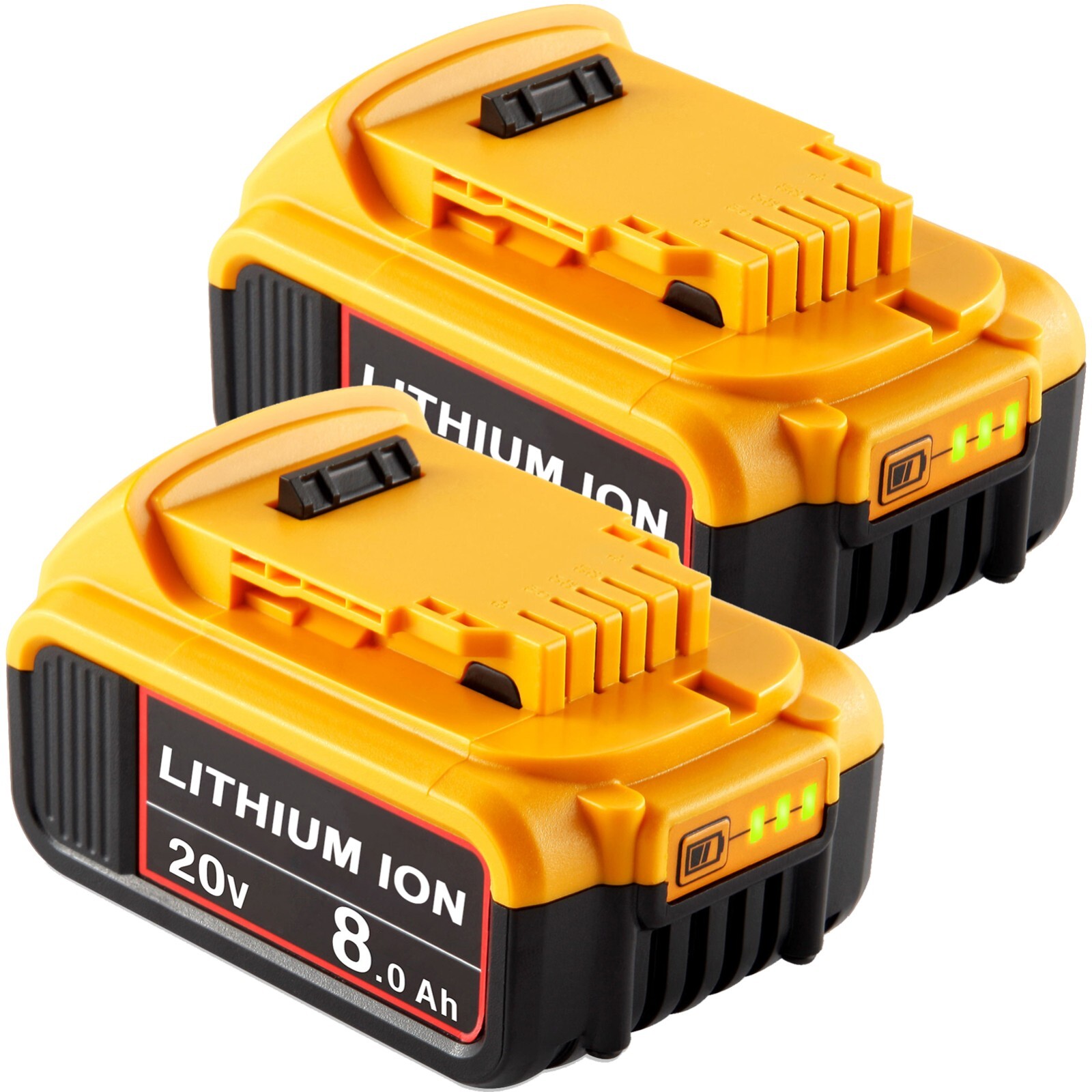 2Pack Lithium Ion Battery For DeWalt 20V 20 Volt Max 8.0AH DCB205 DCB206 DCB200