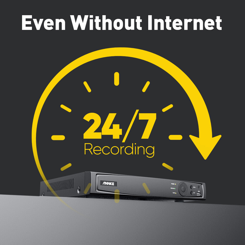 ANNKE 4K Color Night POE IP Security Camera System 12MP 8CH NVR Two Way Audio AI