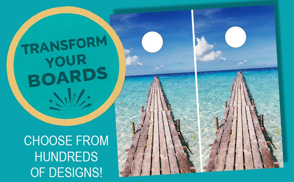 Laminated Cornhole Board Wraps – USA Flag & Eagle – High Quality Vinyl