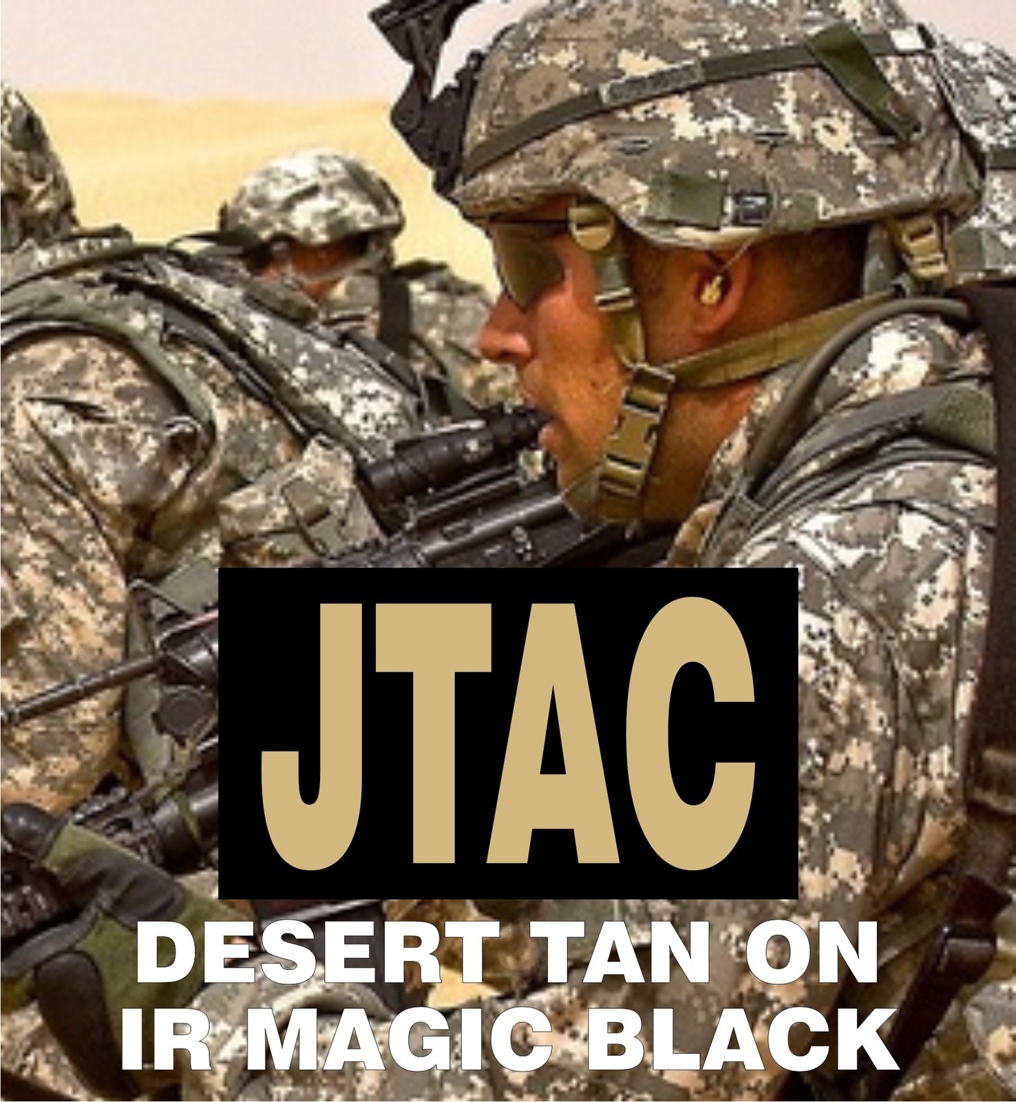 JTAC Tan on IR Magic Blk SolasX print 2nd Patch 3.5"X2" W/VELCRO® BRAND FASTENER