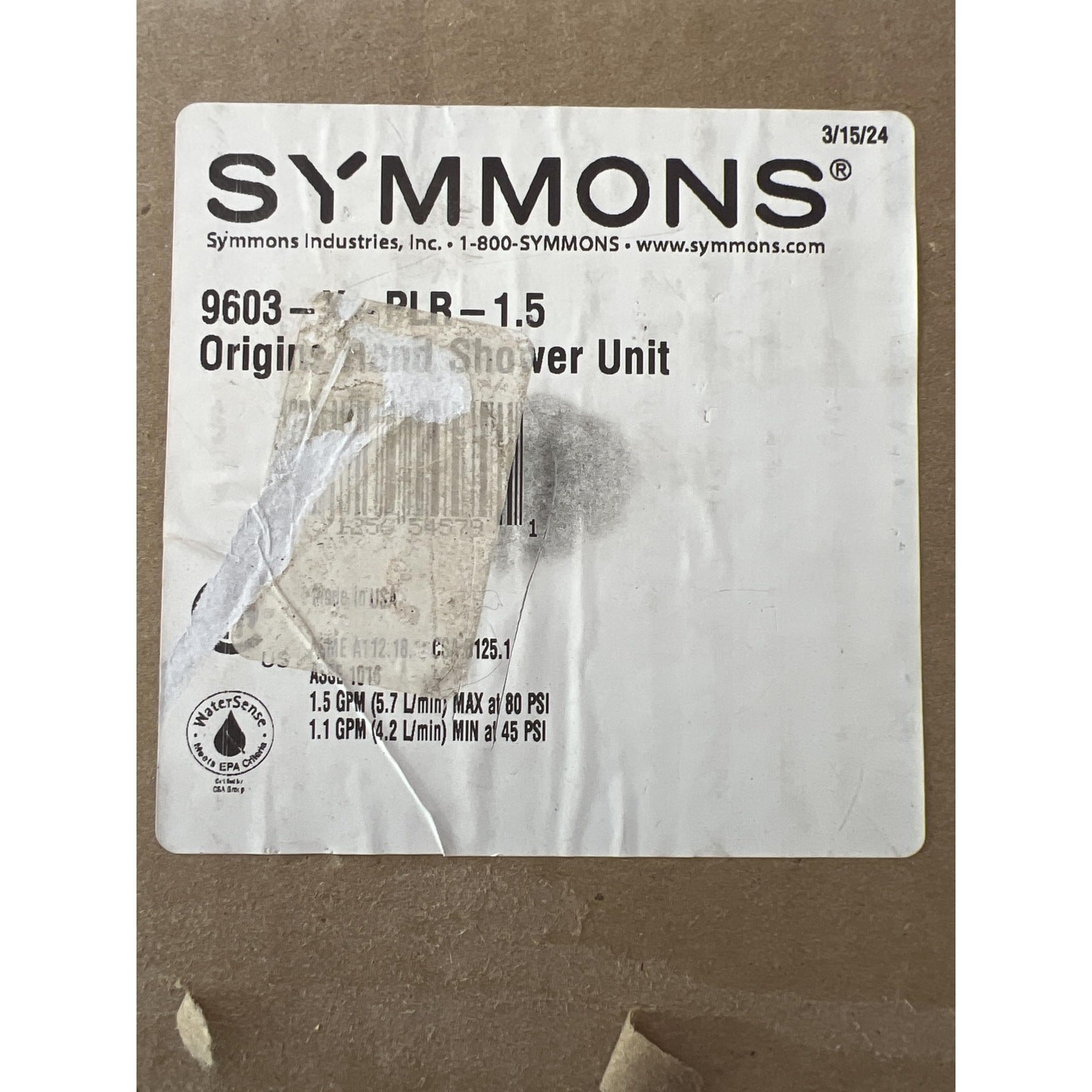 Symmons 9603-X-PLR-1.5 Origins Hand Shower Unit