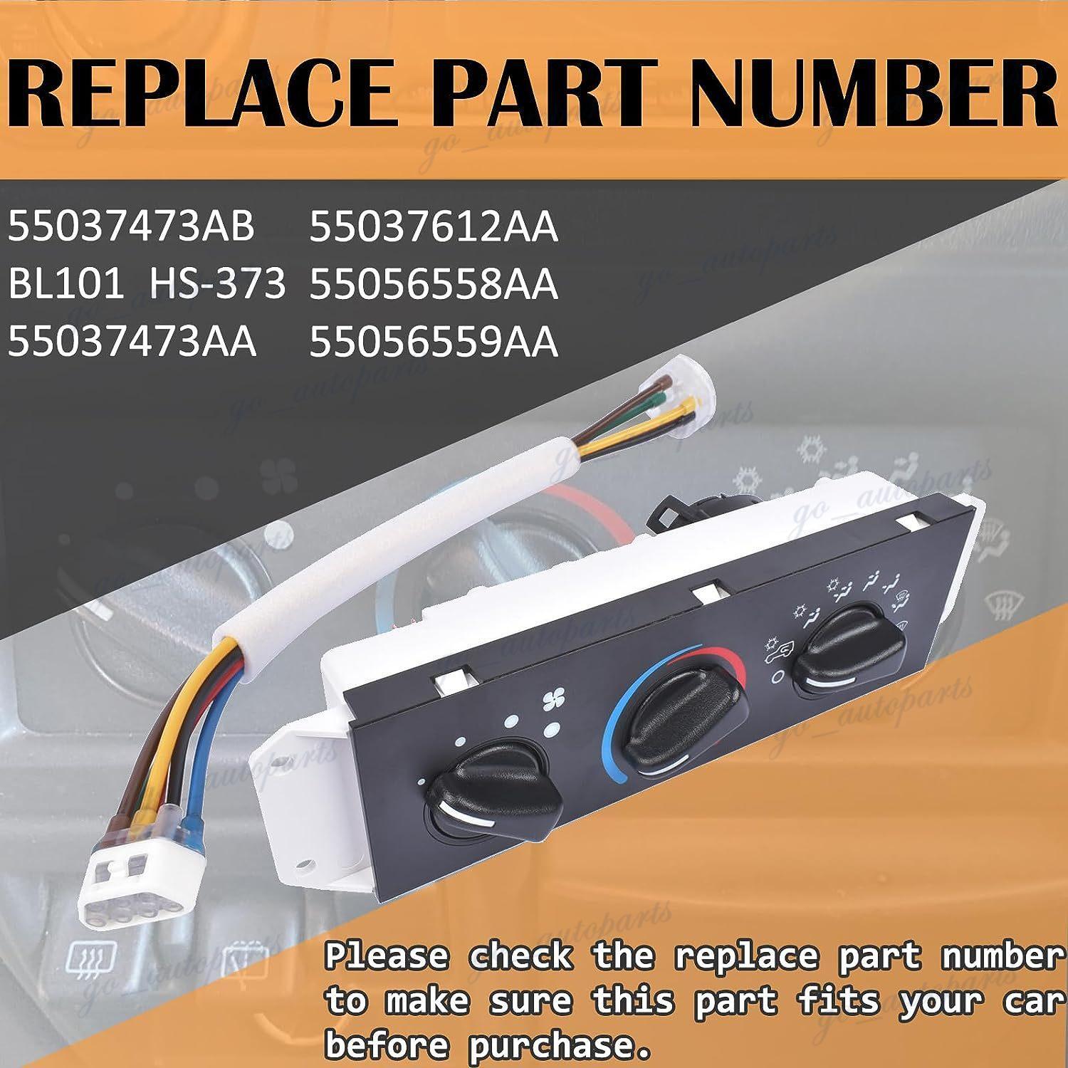 HVAC A/C & Heater Control w/ Blower Motor Switch 55037473AB For Jeep Wrangler TJ