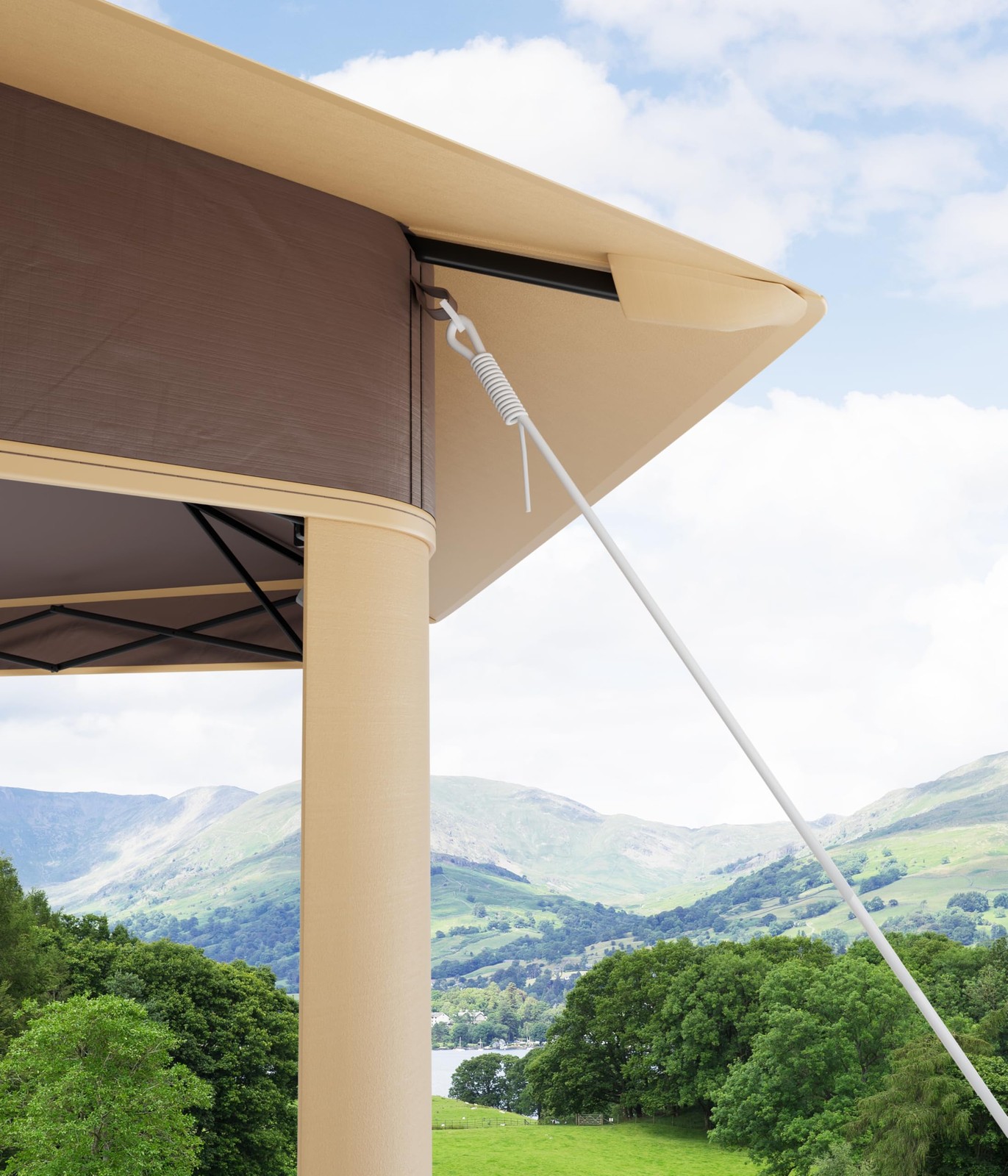 Strong Steel Frame Hexagonal Gazebo 13x13 ft Instant Pop Up with Mesh Netting