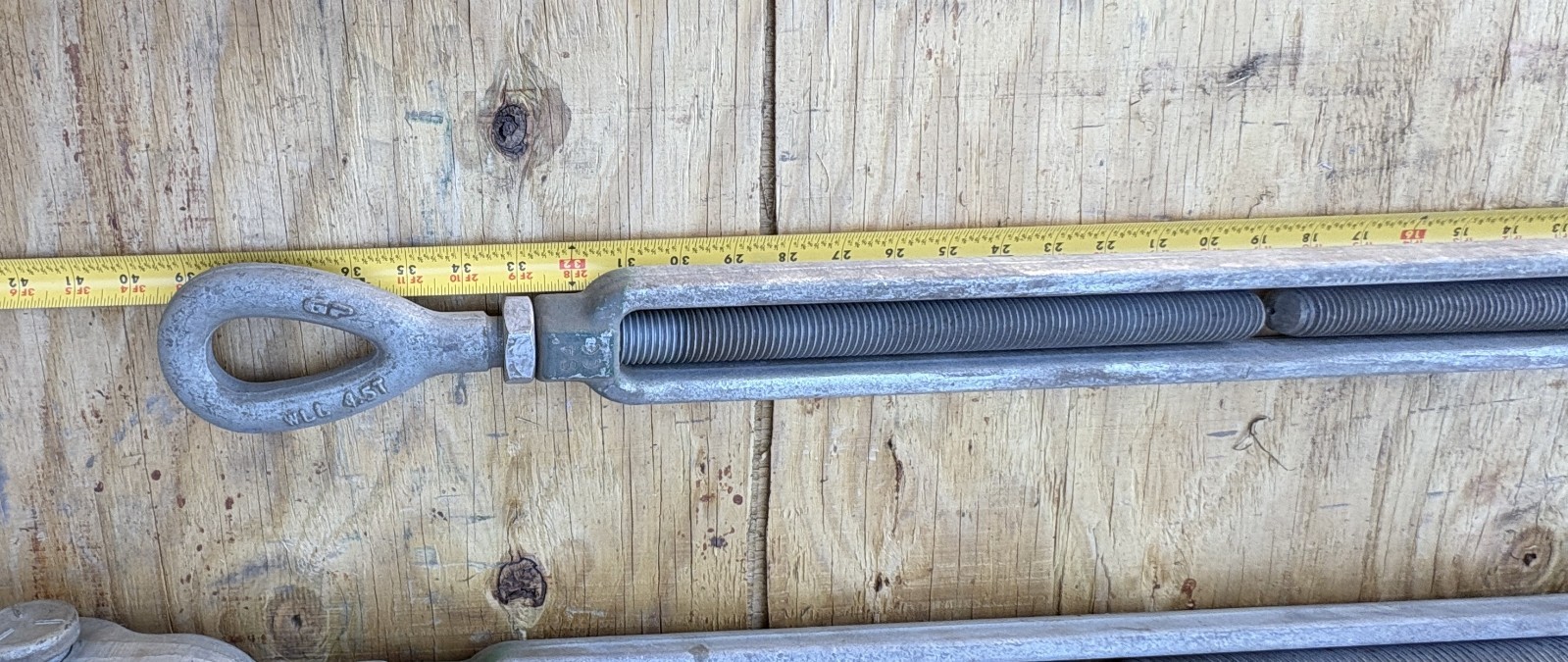 Green Pin Turnbuckle 1” x 24” Turnbuckle, eye-jaw end-fitting, 4.5 Ton load