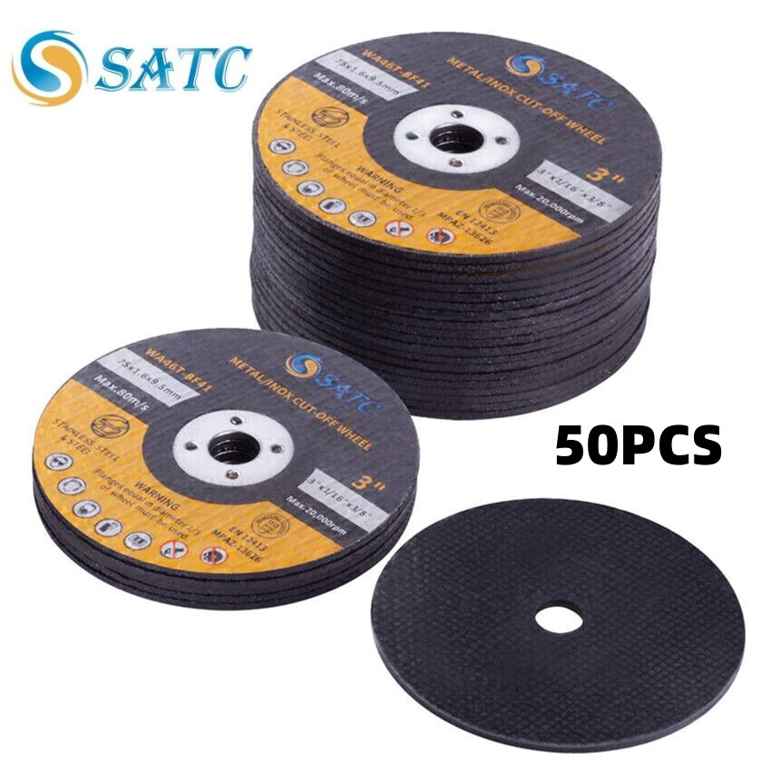 50 PCS 3 inch Cut Off Wheels 3"x1/16"x3/8" For Grinder Ultra Thin Cutting Disc
