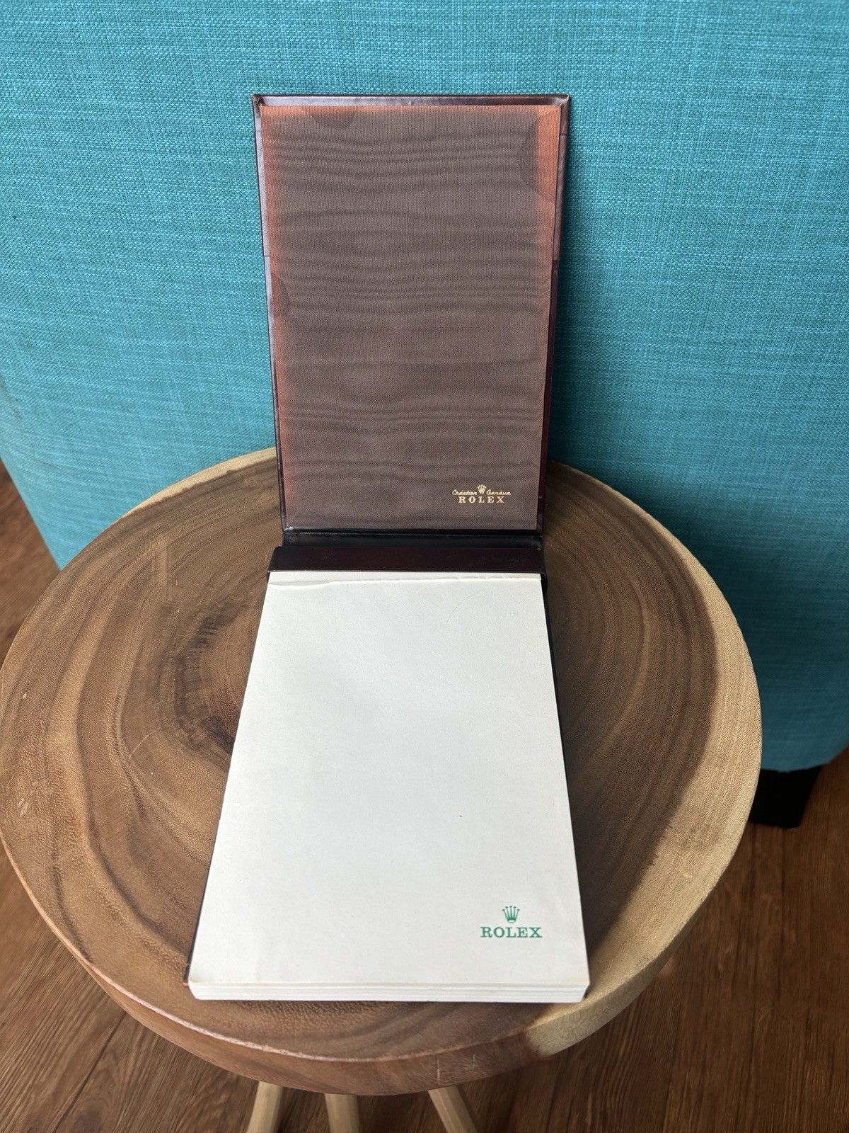 Vintage Rolex Leather Bound Dealer’s Quote Notepad Book With Paper 70’s Gold