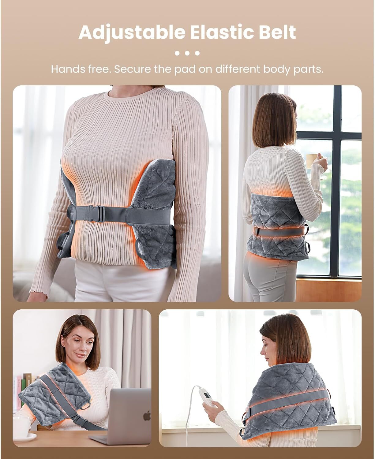 BOB AND BRAD Heating Pad with Heat Far Infrared Therapy Back Pain Relief FSA HSA