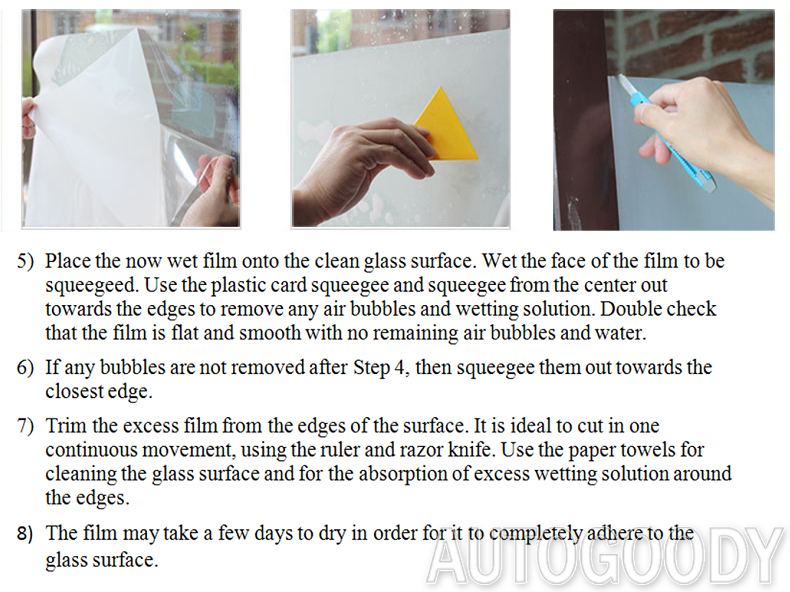 Frosted Glass Film Static Cling Office Bedroom Bathroom Home Window Tint