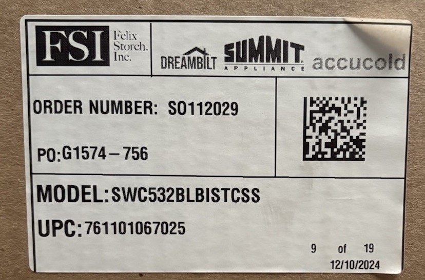 Summit SWC532BLBISTCSS 24" RH Dual Zone Undercounter Wine Cooler - Stainless